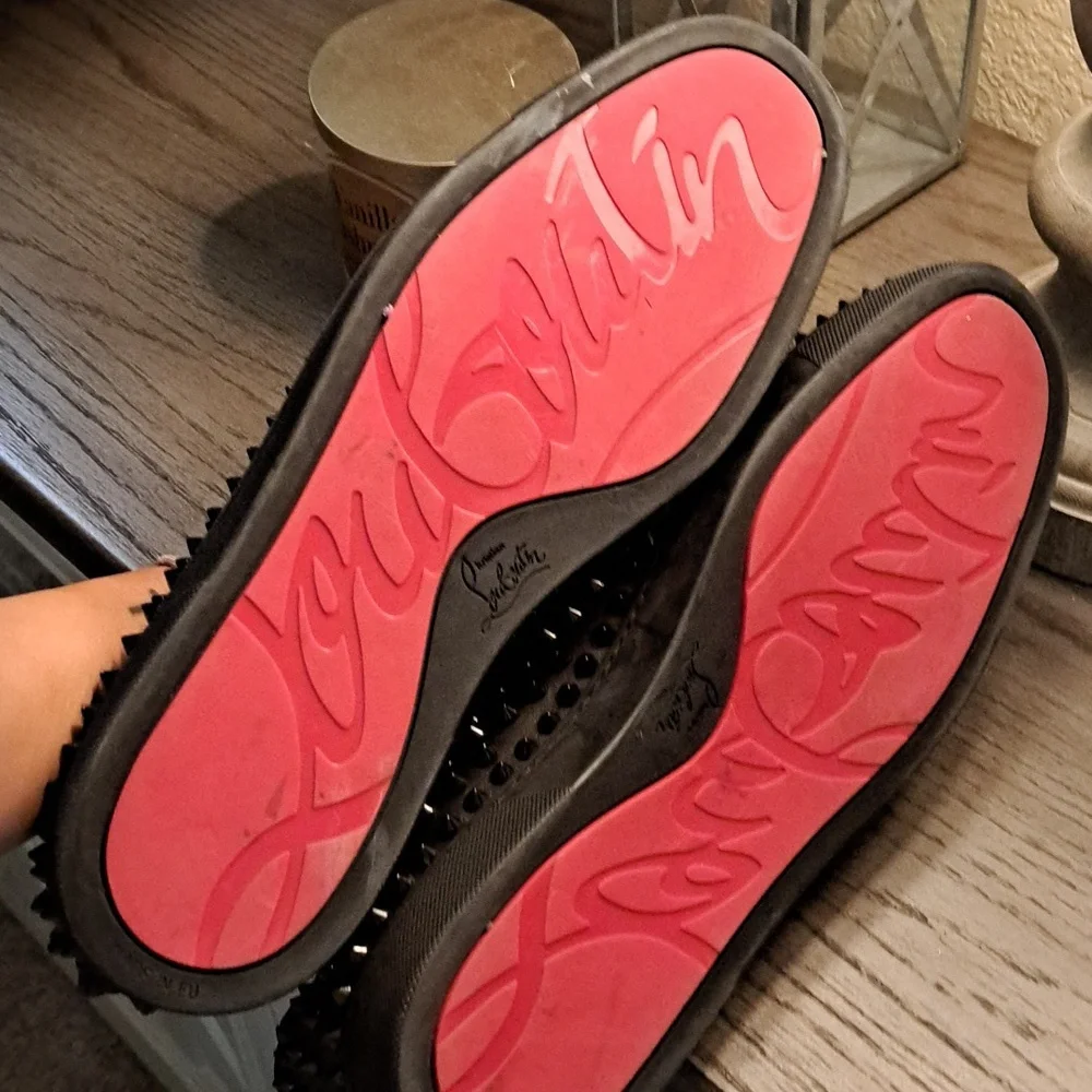 Christian Louboutin Black Spike Roller Boat Sneaker - Picture 6 of 6